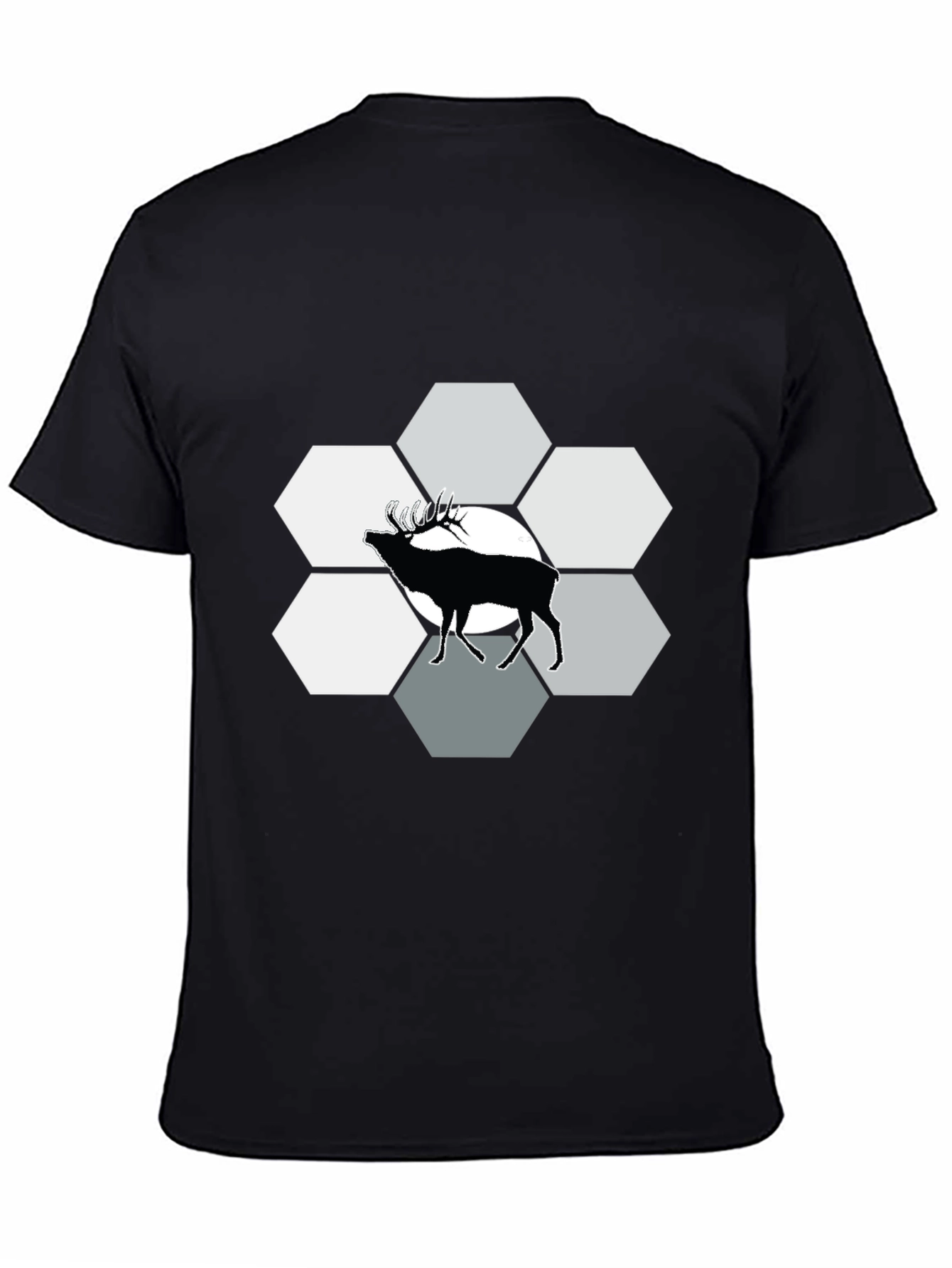 Elk Hexagon Graphic Tee - Black