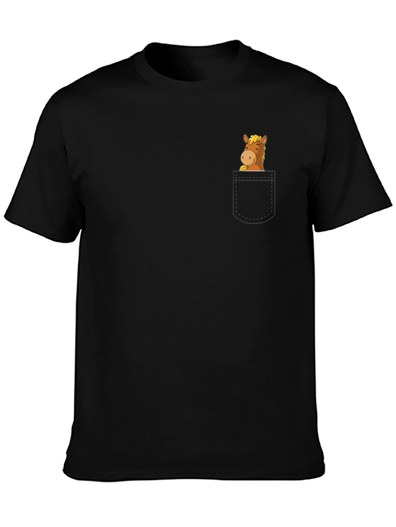 Horse in Pocket Graphic T-Shirt - Mens