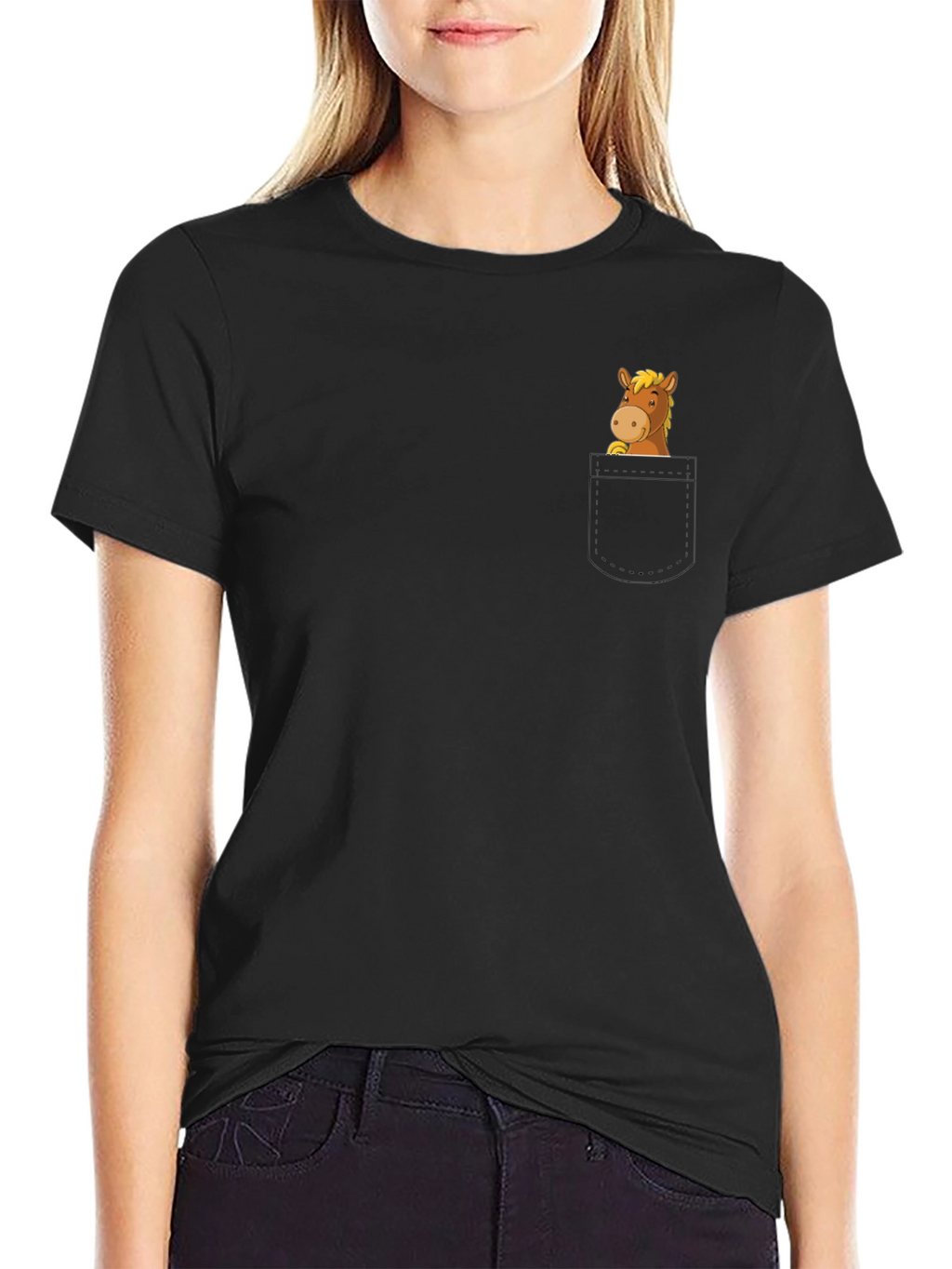 Horse in Pocket Graphic T-Shirt - Mens