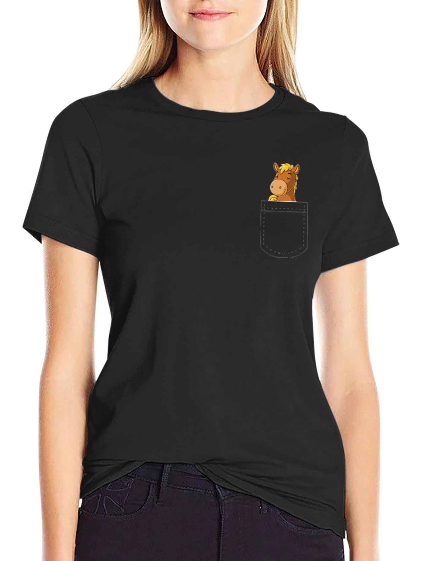 Horse in Pocket Graphic T-Shirt - Mens