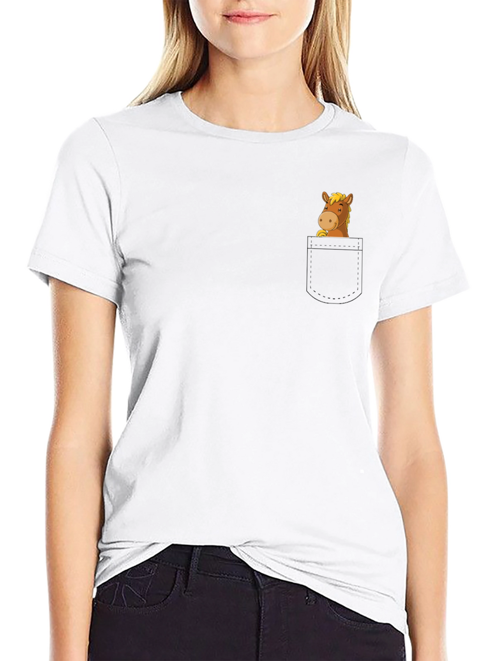 Horse in Pocket Graphic T-Shirt - Mens