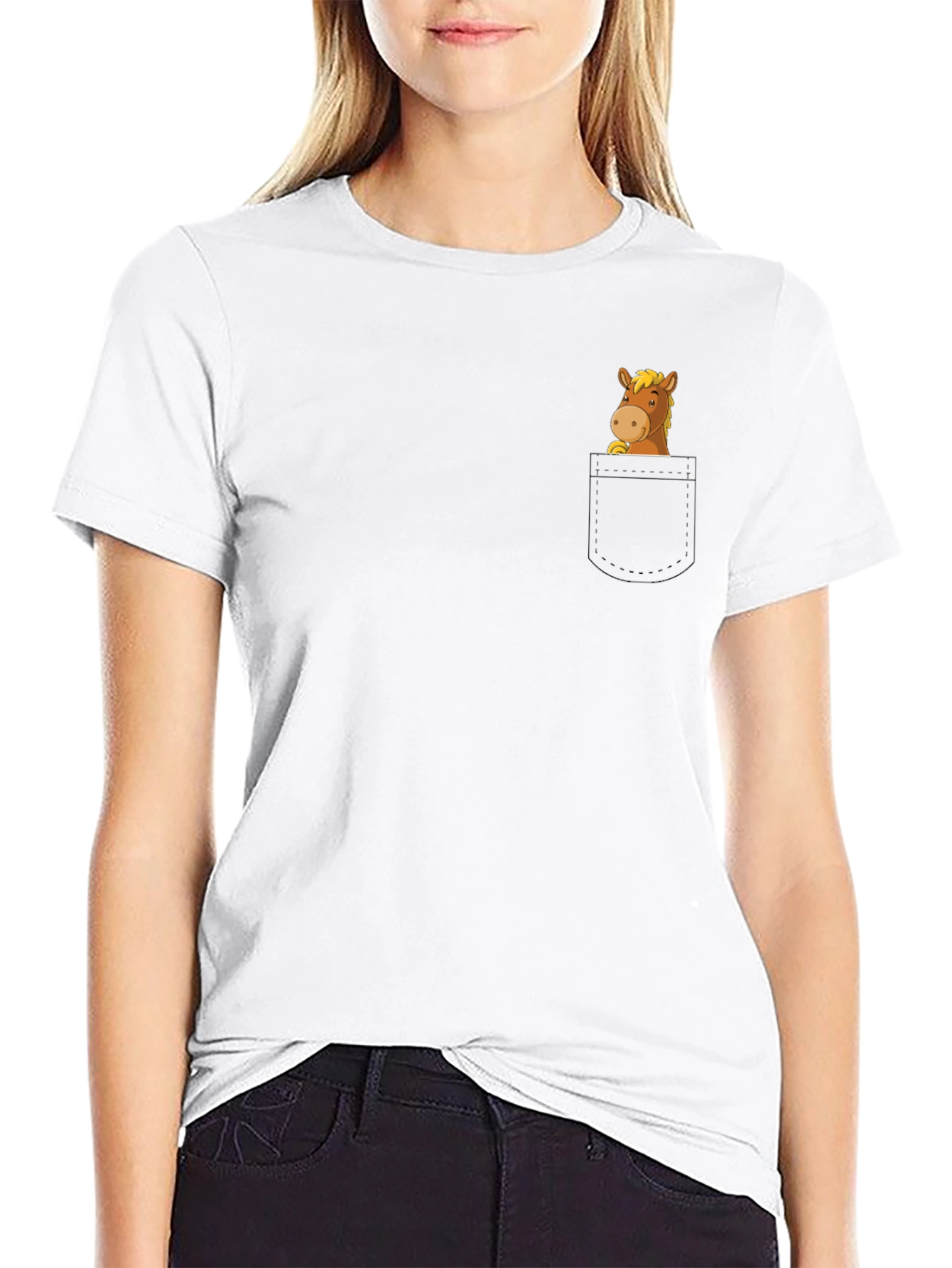 Horse in Pocket Graphic T-Shirt - Mens