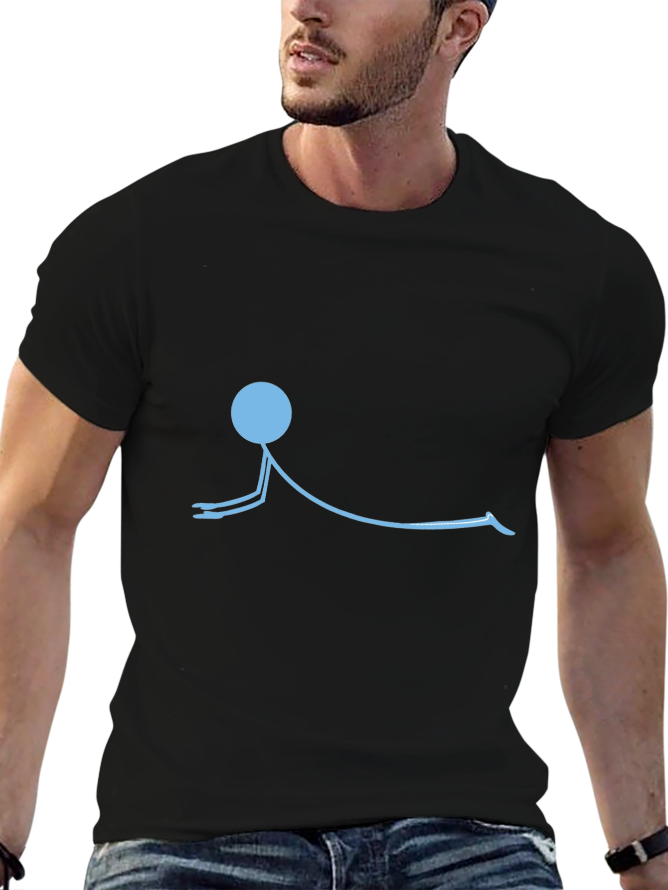 Yoga Stick Figure T-Shirt - Relaxed Fit Cotton Tee