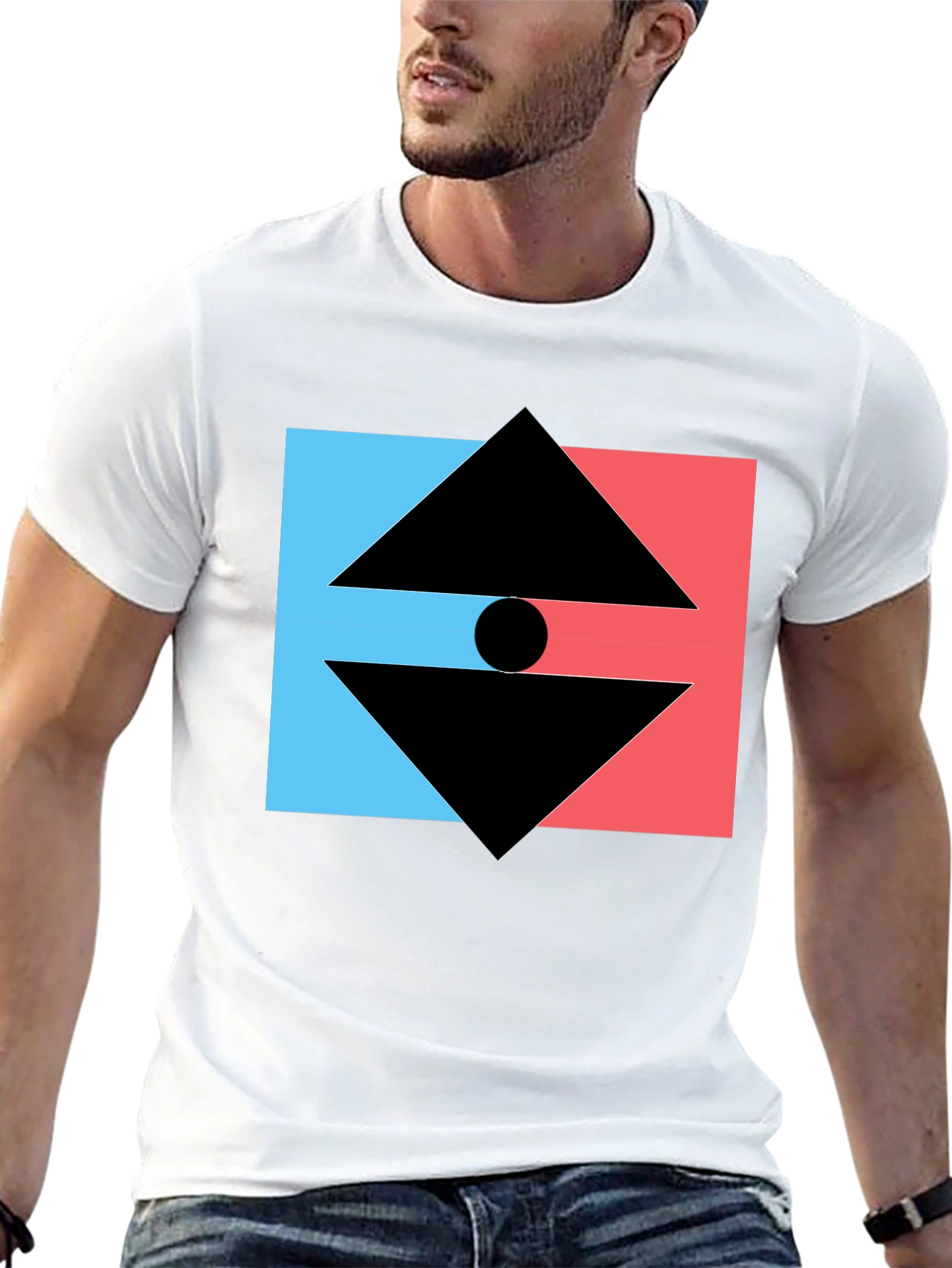Geometric Graphic Tee - Modern Design T-Shirt