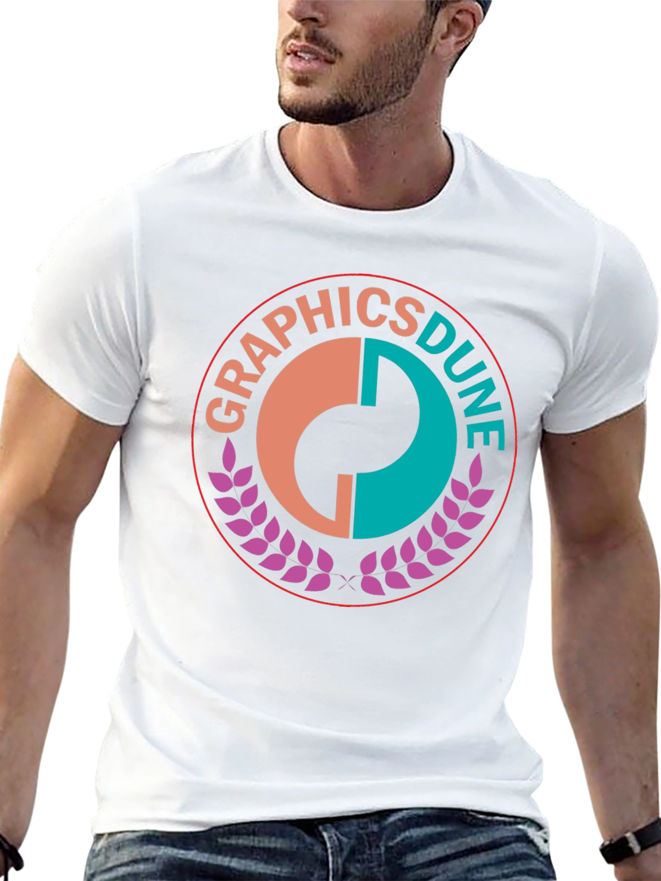 Graphics Dune Tee - Stylish Round Logo Black T-Shirt