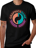 Graphics Dune Tee - Stylish Round Logo Black T-Shirt