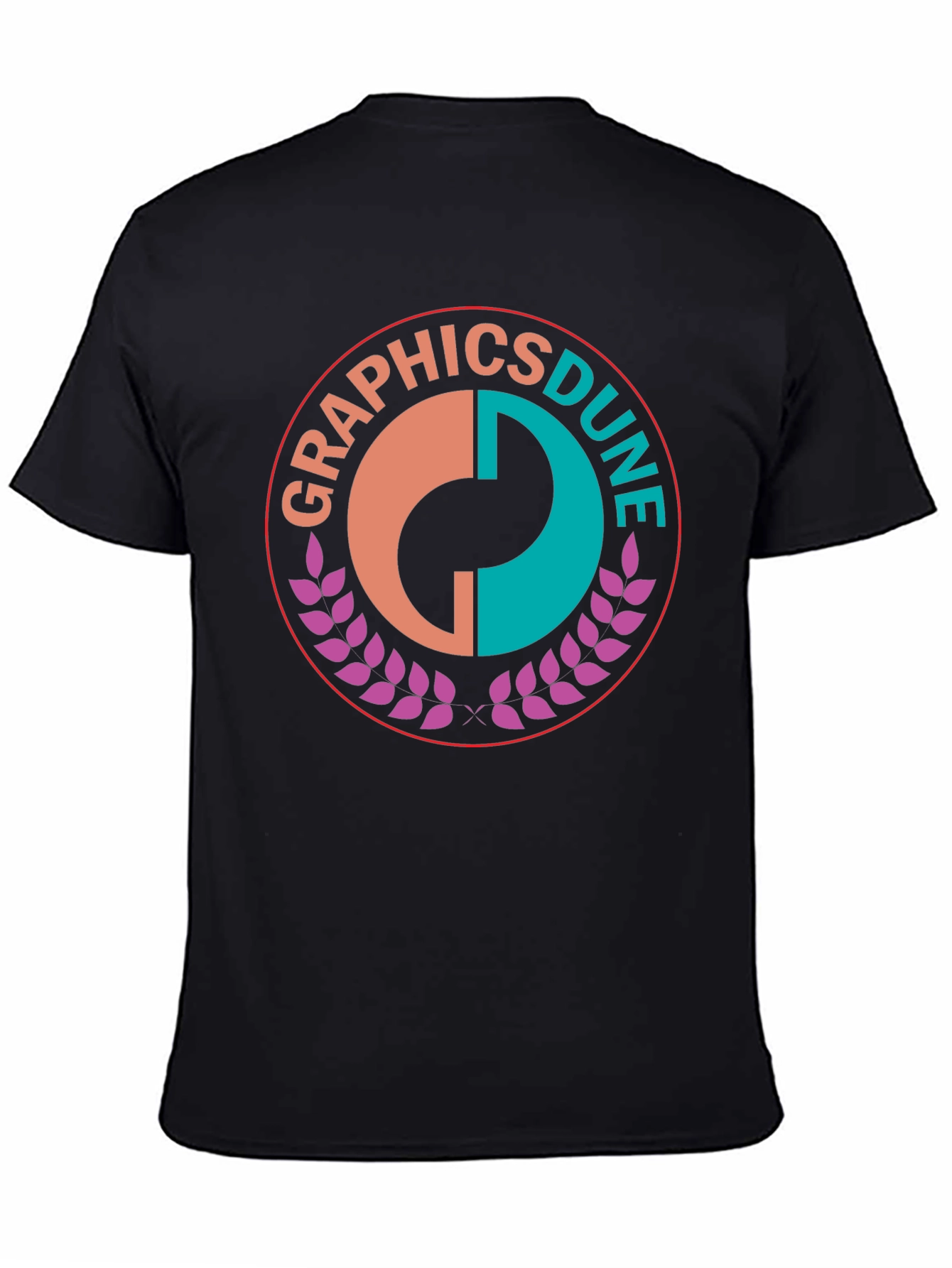 Graphics Dune Tee - Stylish Round Logo Black T-Shirt