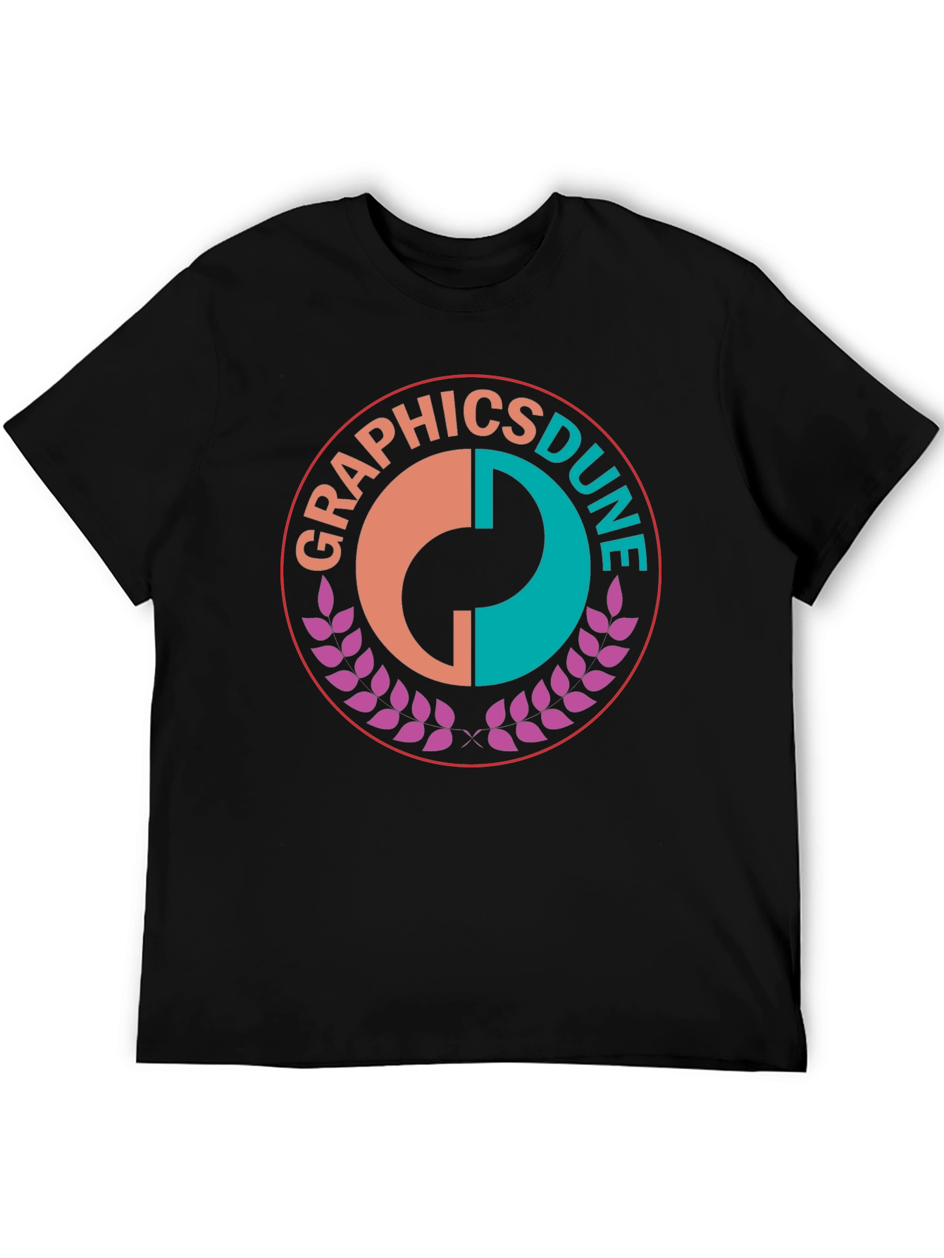 Graphics Dune Tee - Stylish Round Logo Black T-Shirt