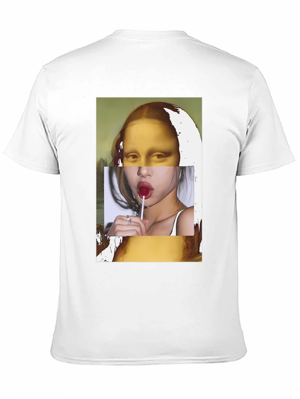 Mona Lisa Lollipop Graphic Black T-Shirt
