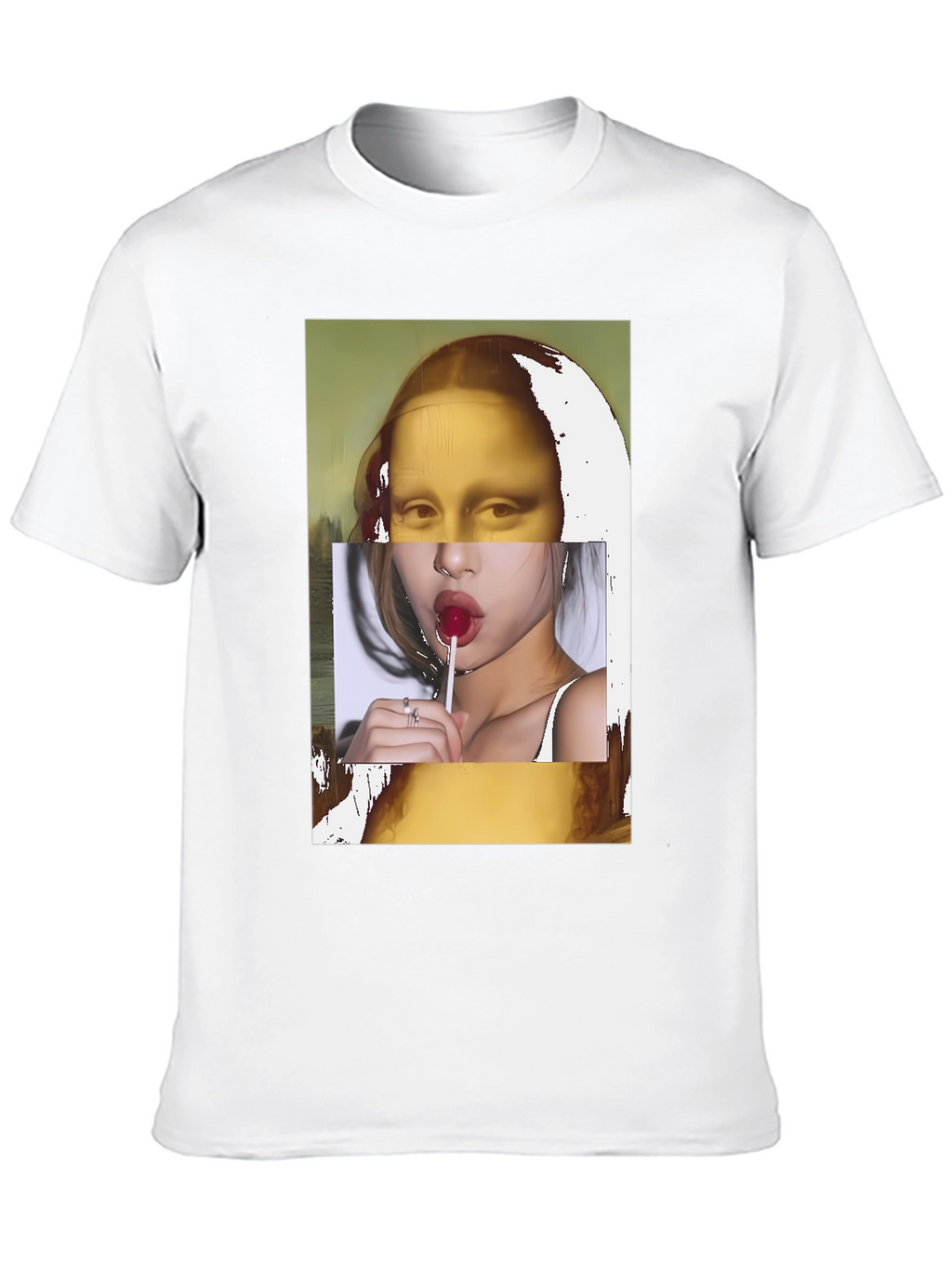 Mona Lisa Lollipop Graphic Black T-Shirt