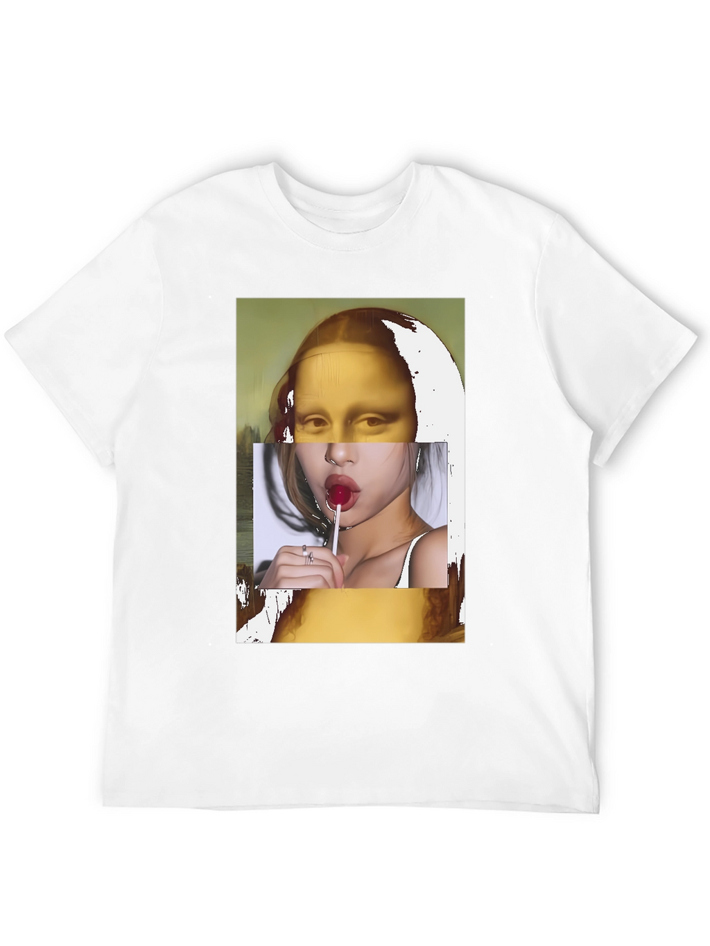 Mona Lisa Lollipop Graphic Black T-Shirt
