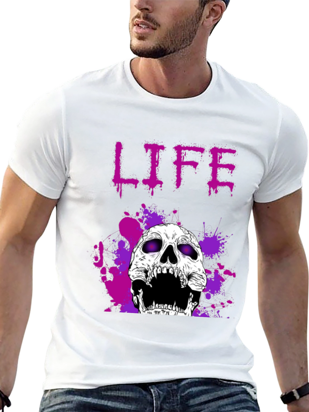 Life Skull Graphic Tee - Black