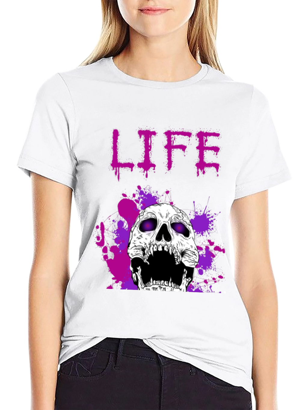 Life Skull Graphic Tee - Black