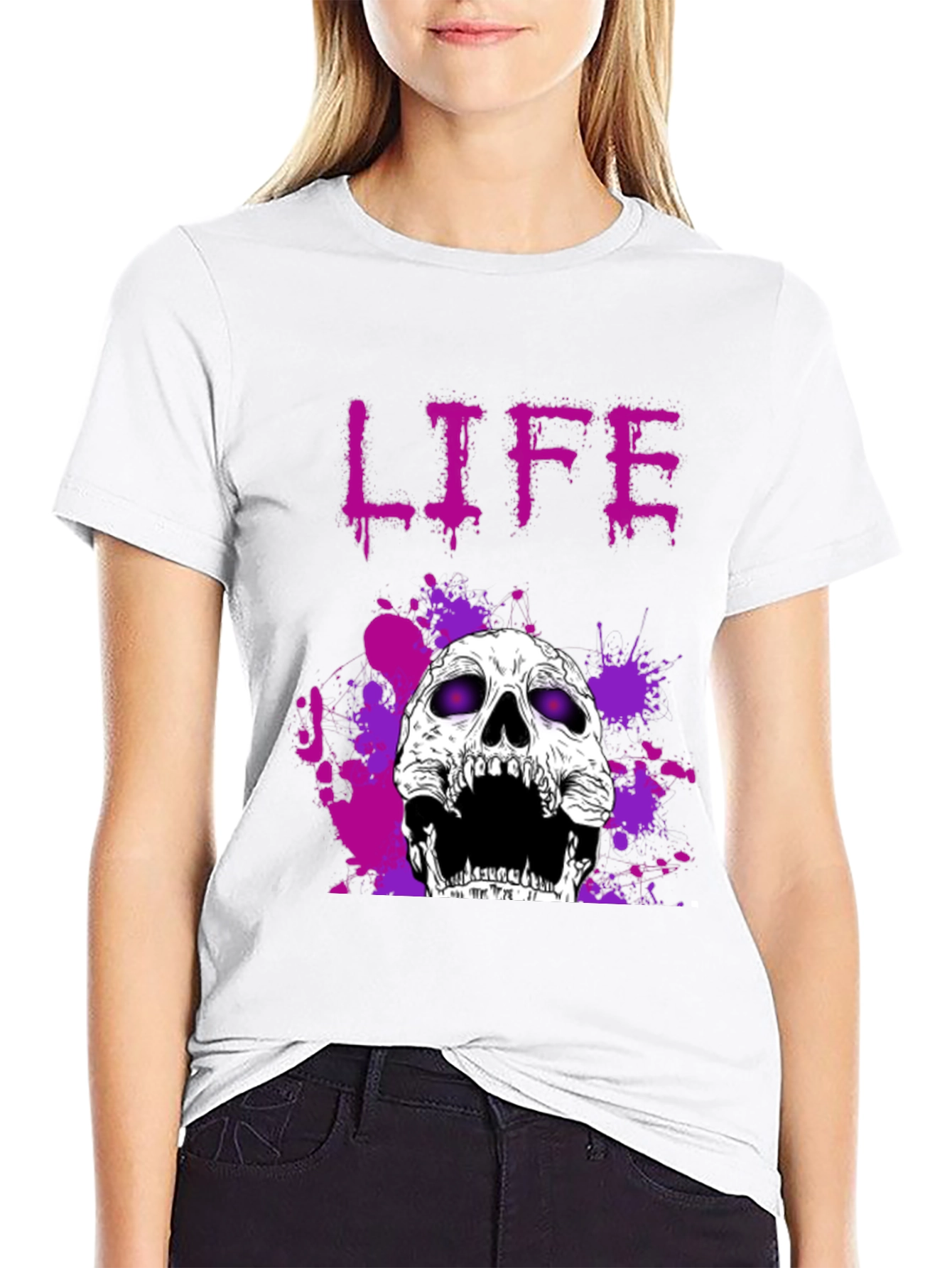 Life Skull Graphic Tee - Black