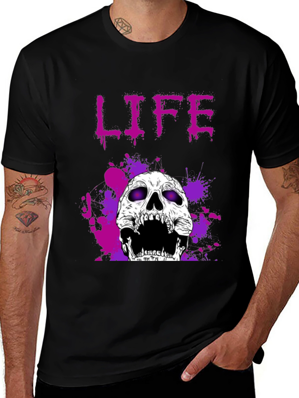 Life Skull Graphic Tee - Black