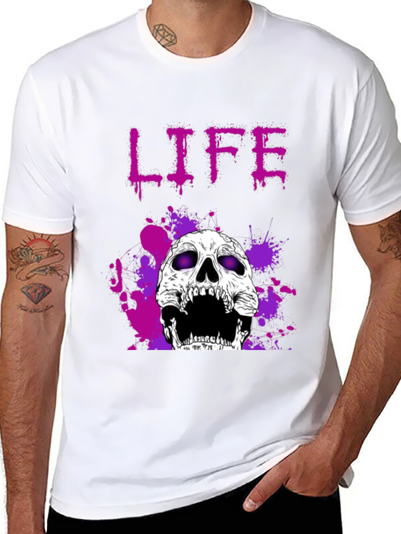 Life Skull Graphic Tee - Black