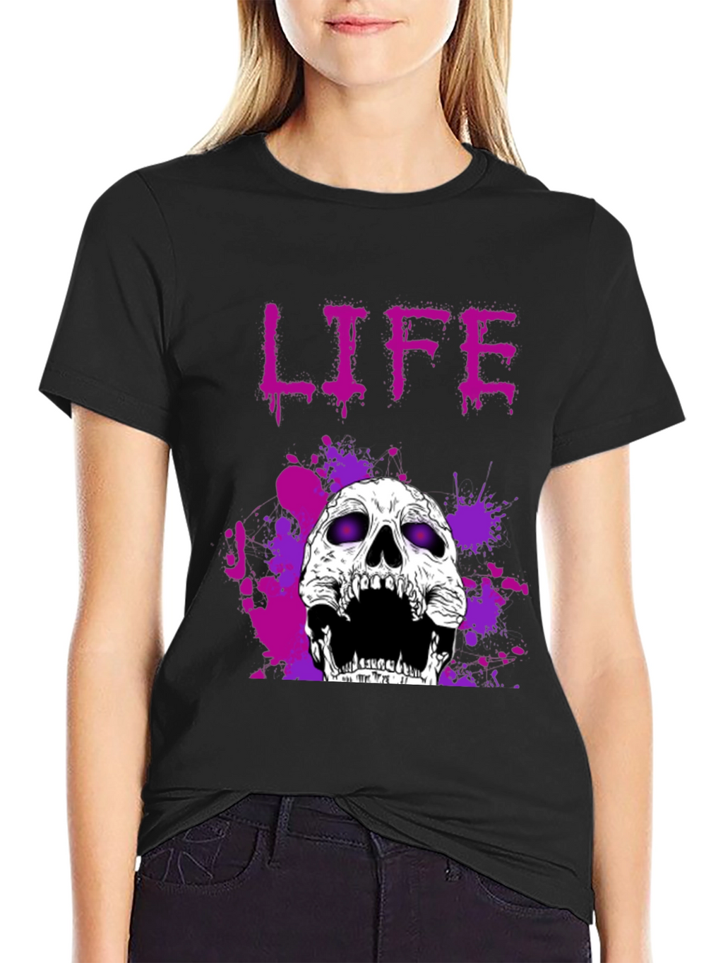 Life Skull Graphic Tee - Black