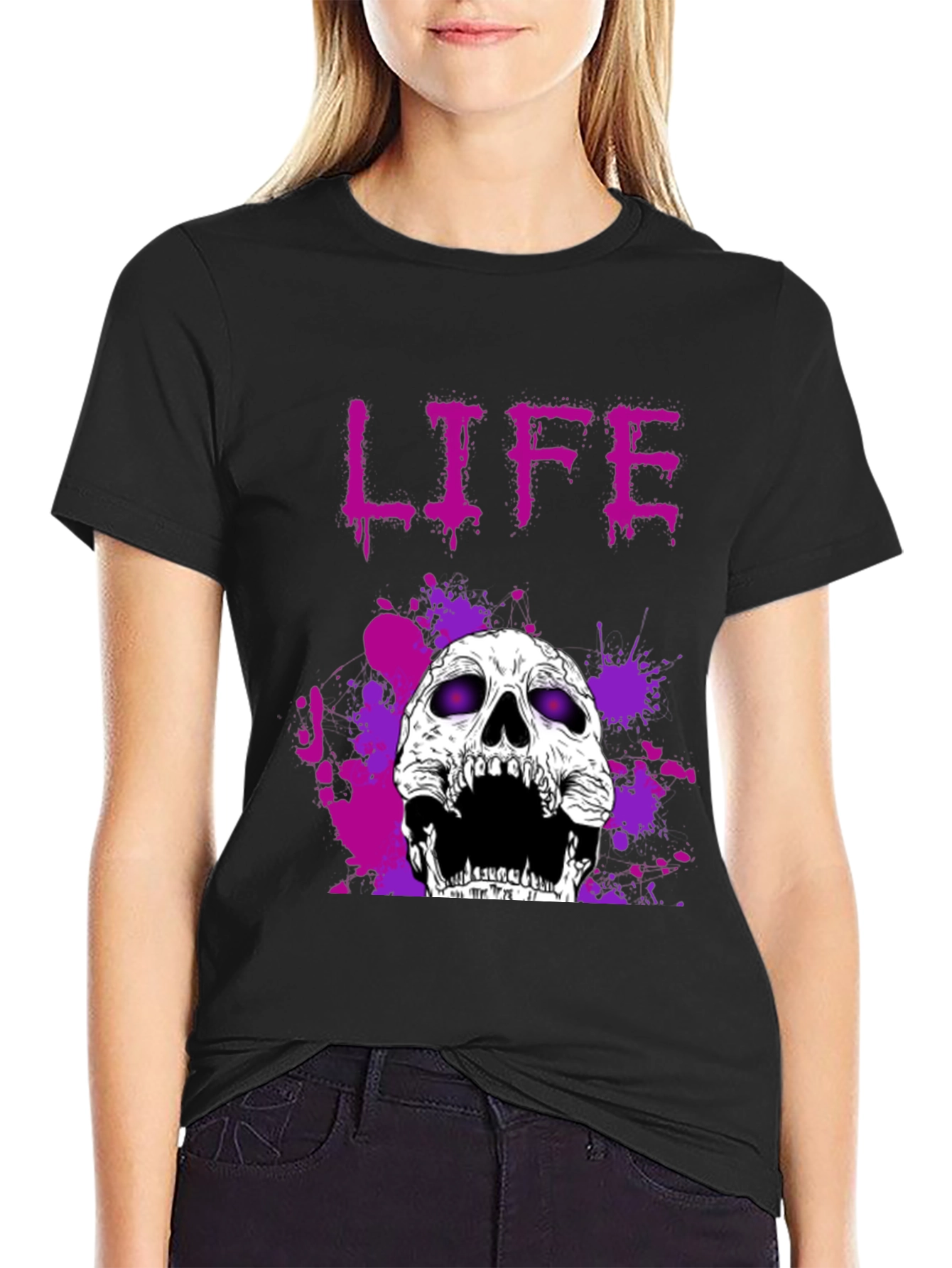 Life Skull Graphic Tee - Black