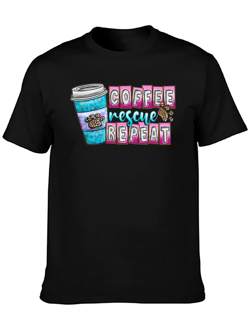 Coffee Rescue Repeat Graphic T-Shirt