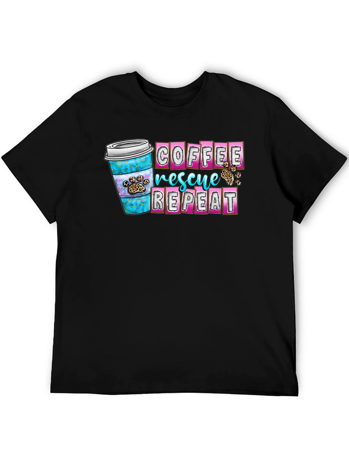 Coffee Rescue Repeat Graphic T-Shirt