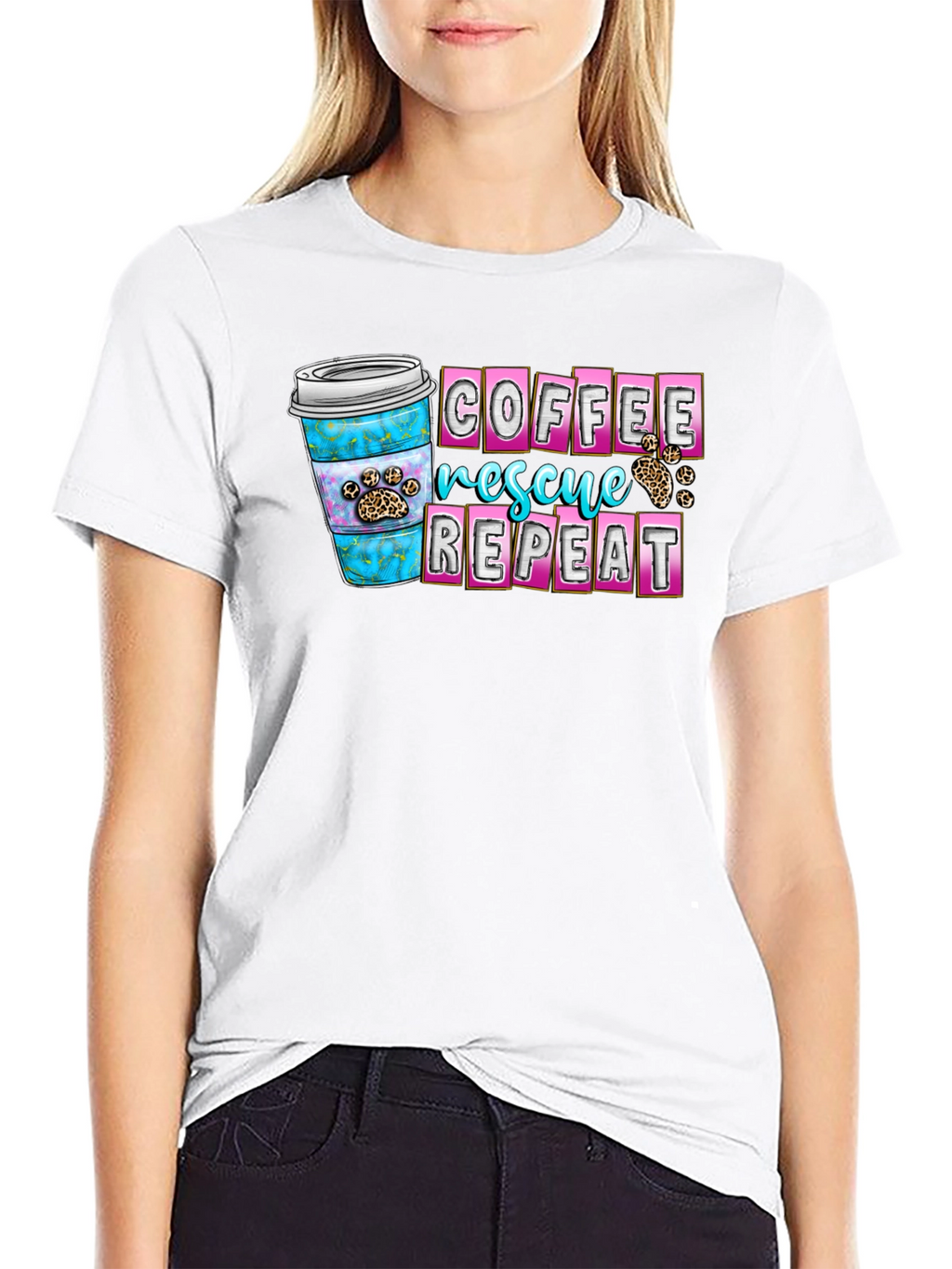 Coffee Rescue Repeat Graphic T-Shirt