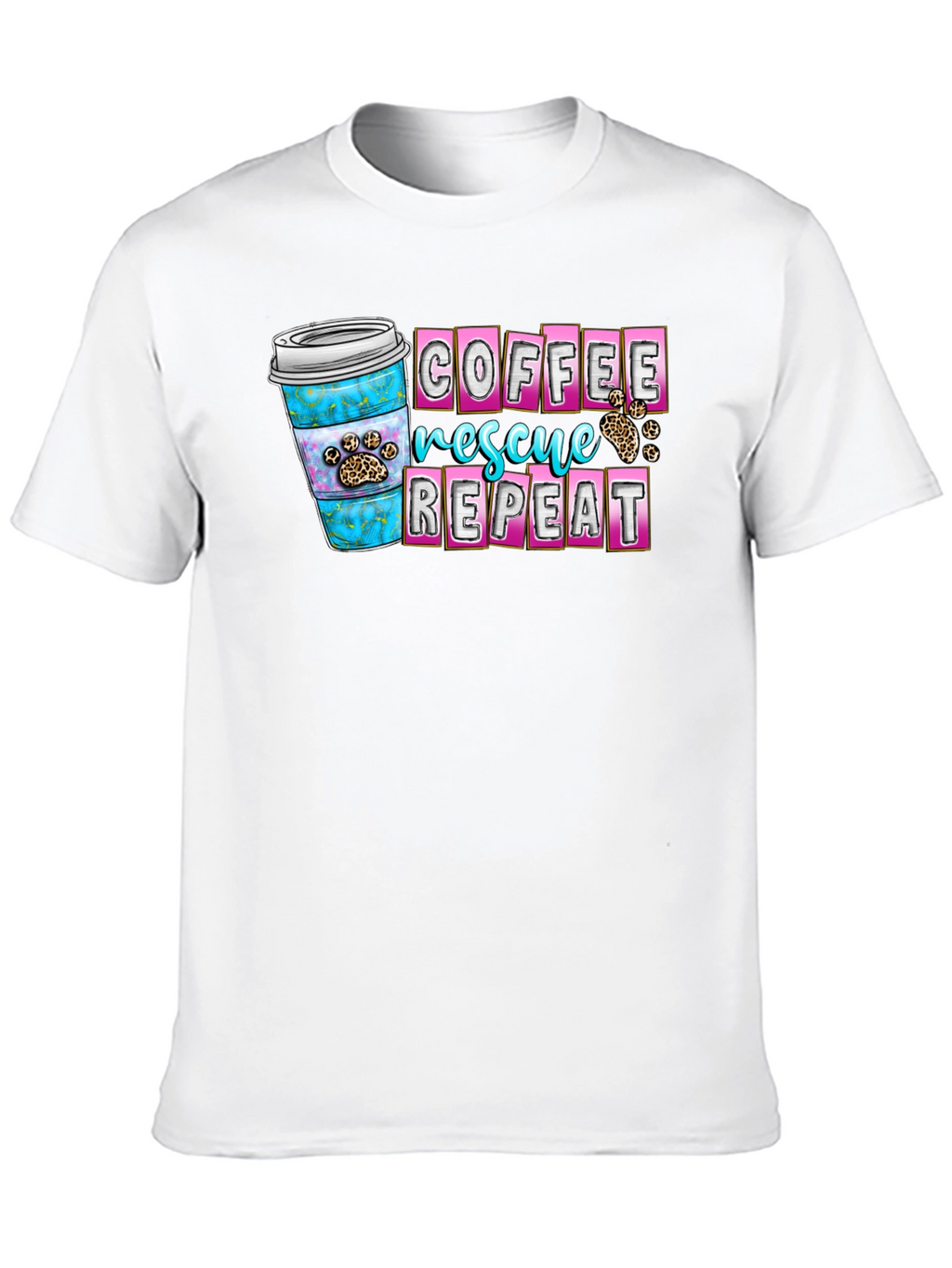 Coffee Rescue Repeat Graphic T-Shirt