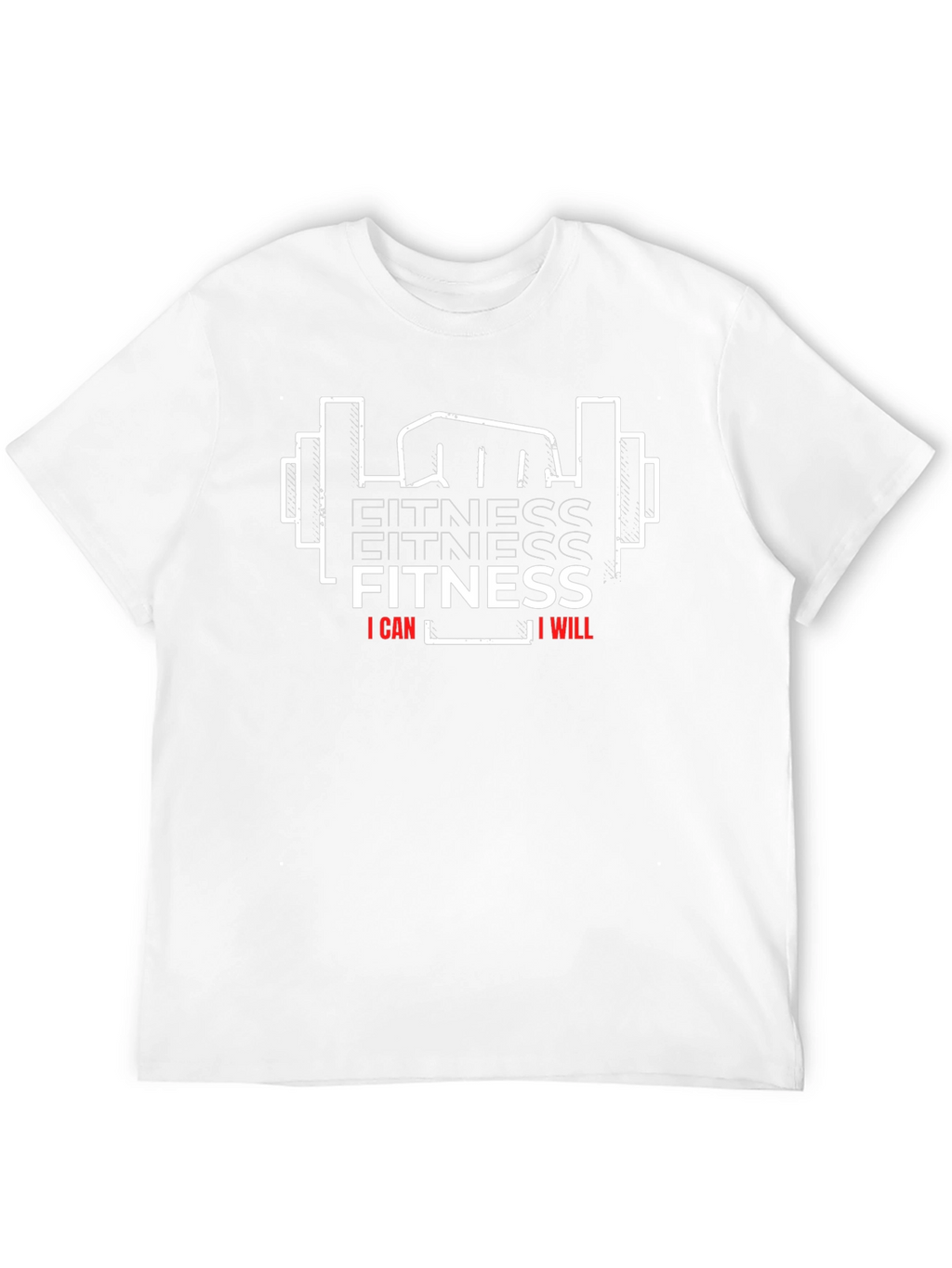 Fitness I Can I Will Black T-Shirt
