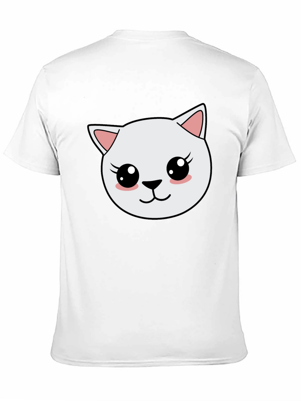 Cute Cartoon Cat Graphic Black T-Shirt