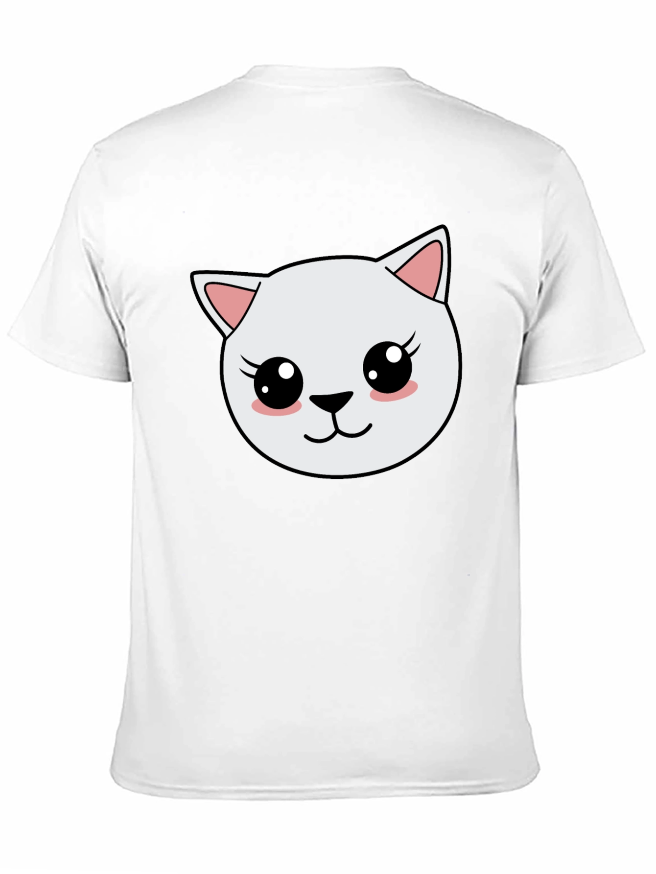 Cute Cartoon Cat Graphic Black T-Shirt