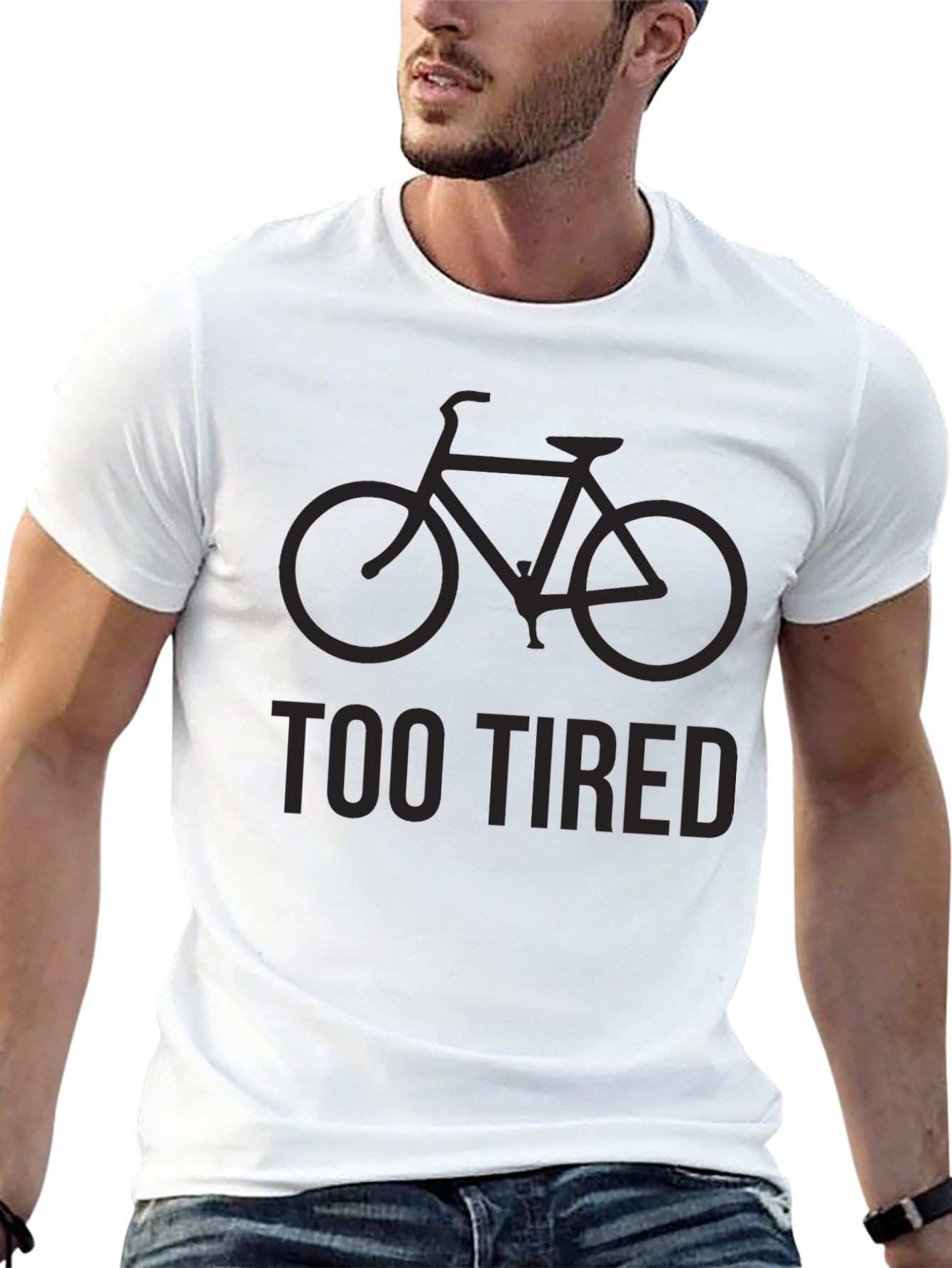 Too Tired to Ride Bike Graphic T-Shirt