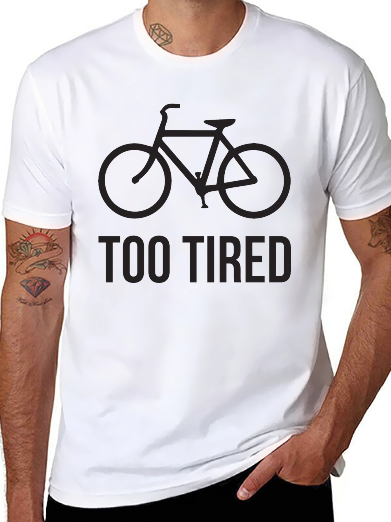 Too Tired to Ride Bike Graphic T-Shirt