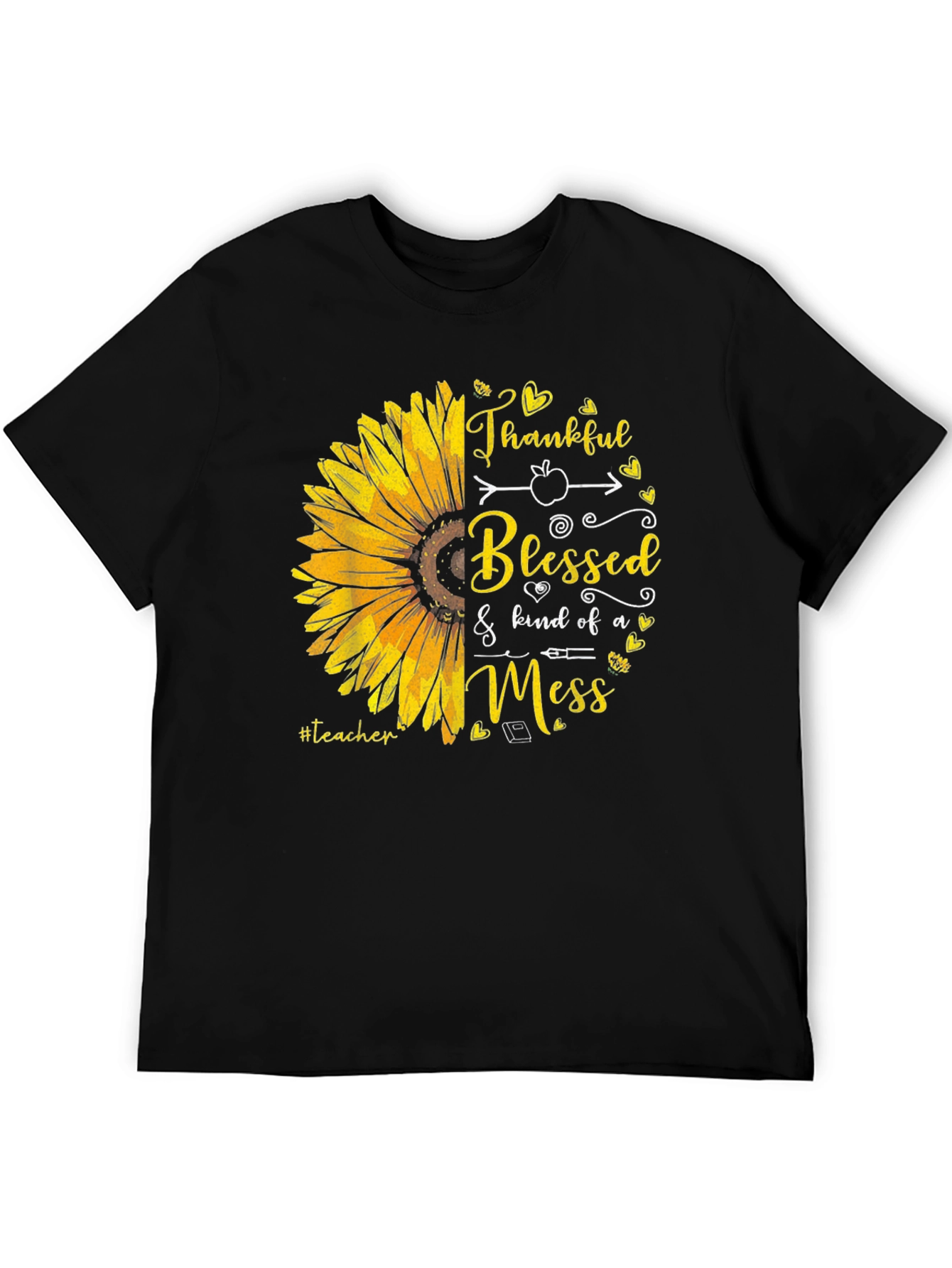 Teacher Sunflower T-Shirt - Thankful Blessed Mess