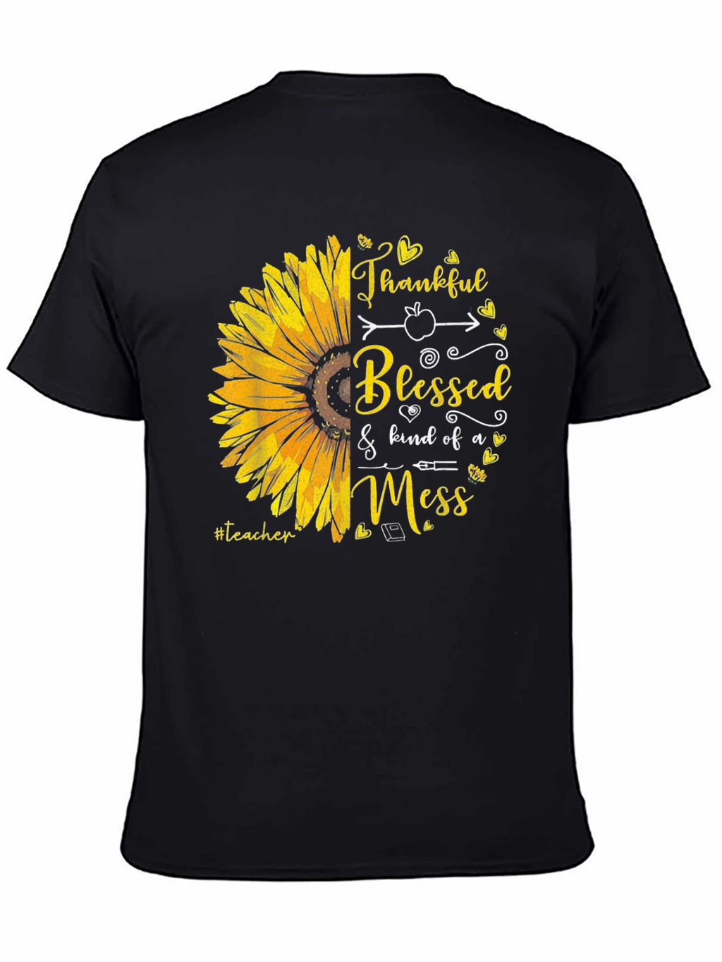 Teacher Sunflower T-Shirt - Thankful Blessed Mess