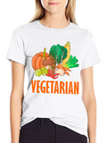 Vegetarian Graphic Tee - Fresh Veggie Design