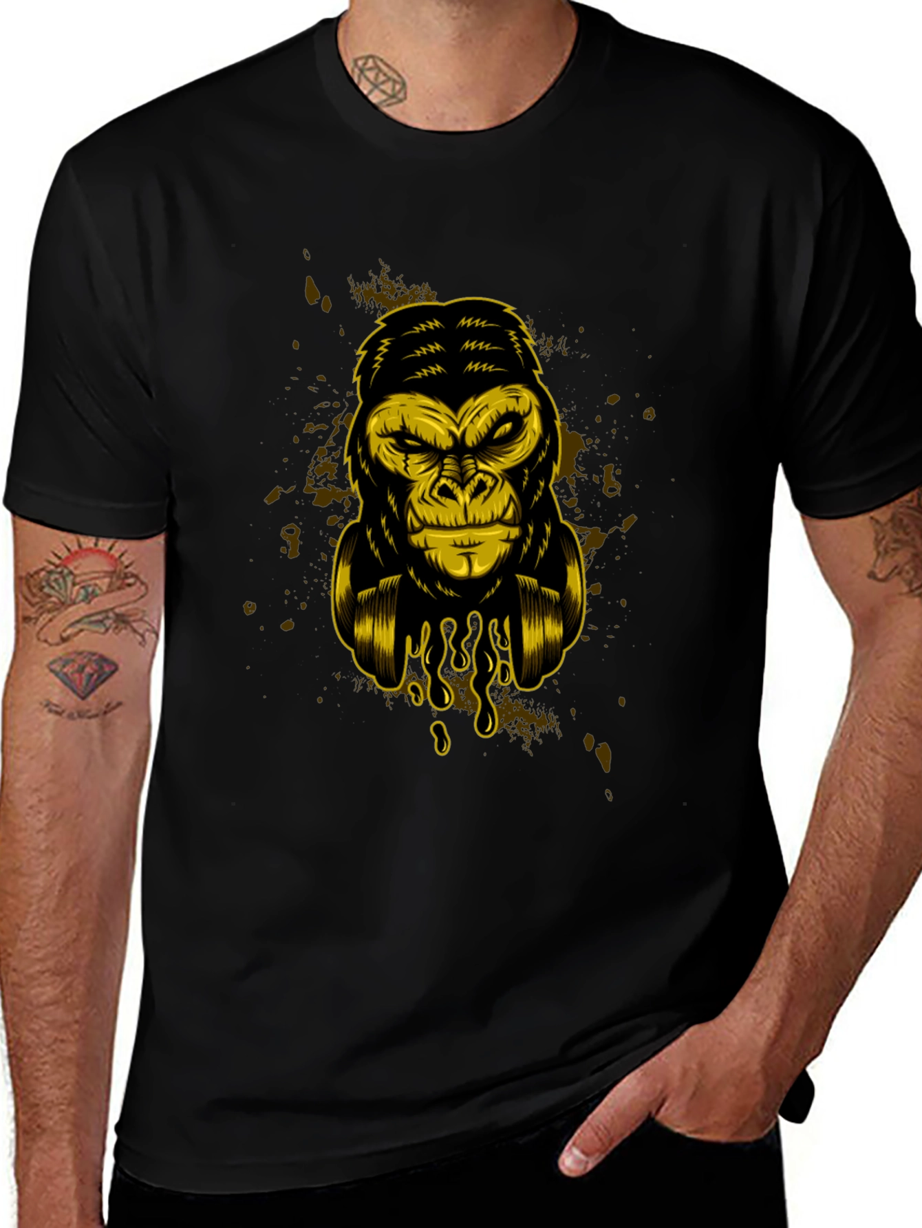 Cool Gorilla Graphic T-Shirt - Black