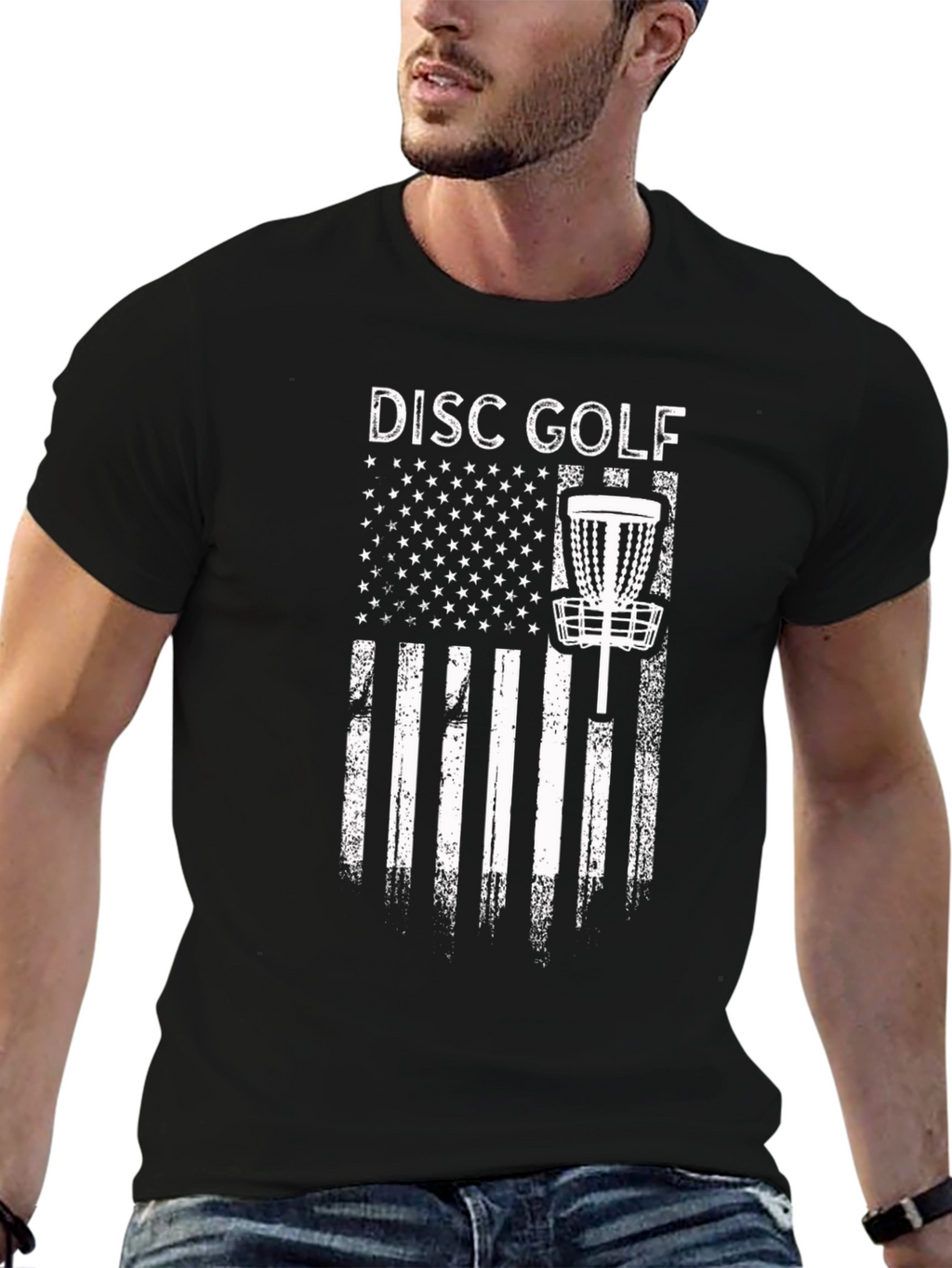 Disc Golf Patriotic T-Shirt - Black