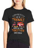 Halloween Flamingo T-Shirt: Apparently Trouble