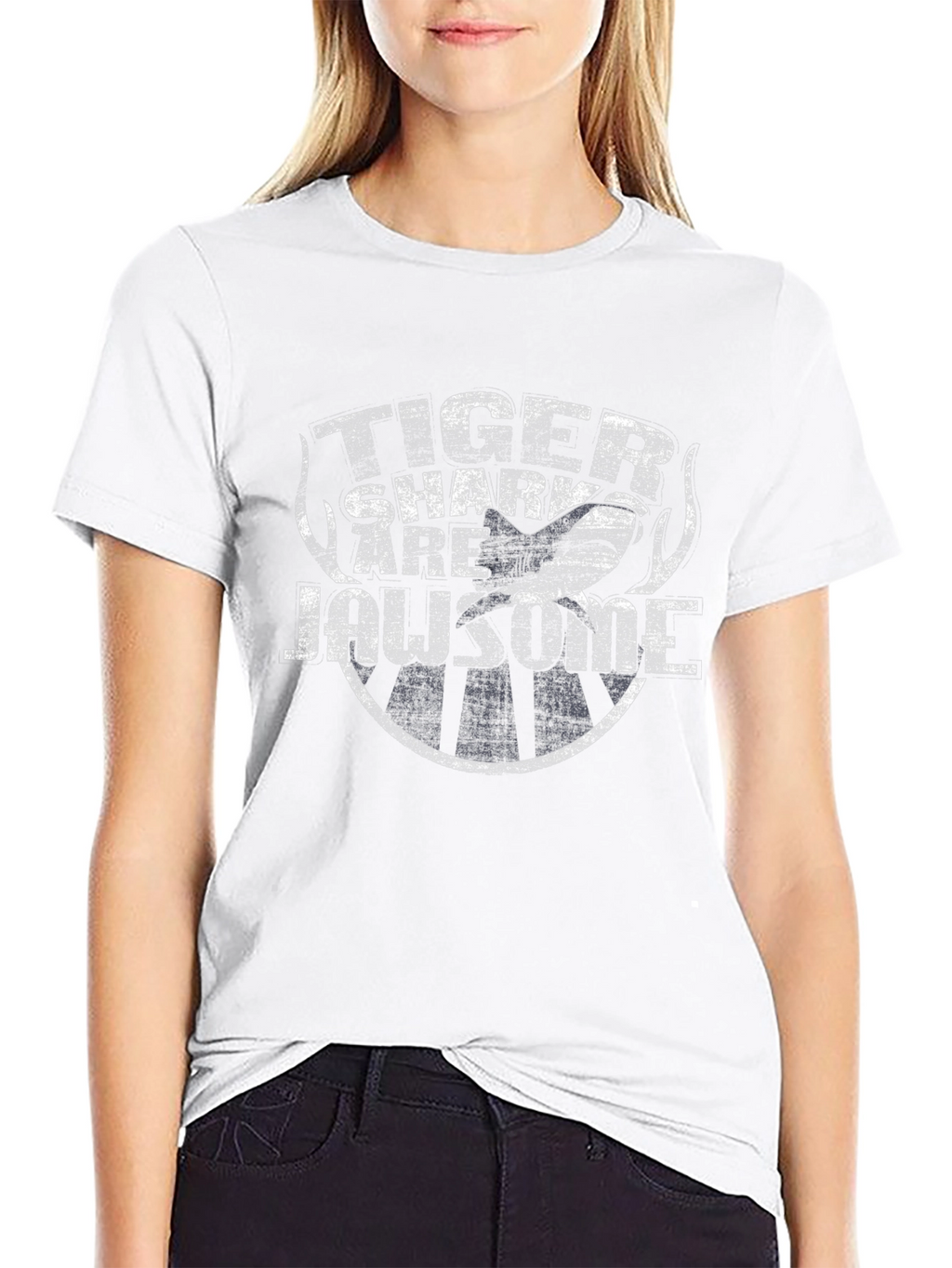 Tiger Shark Are Jawsome Black T-Shirt