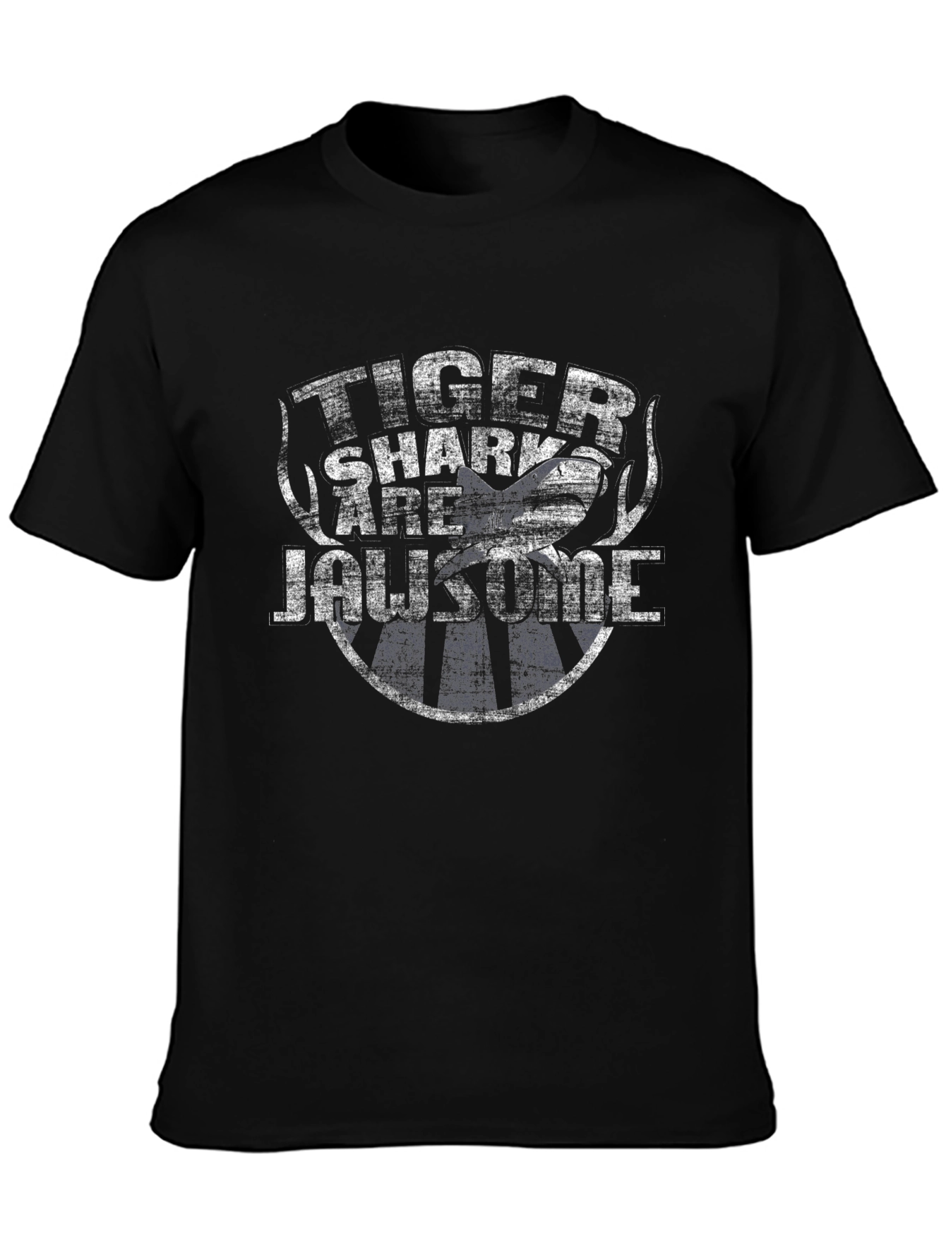Tiger Shark Are Jawsome Black T-Shirt