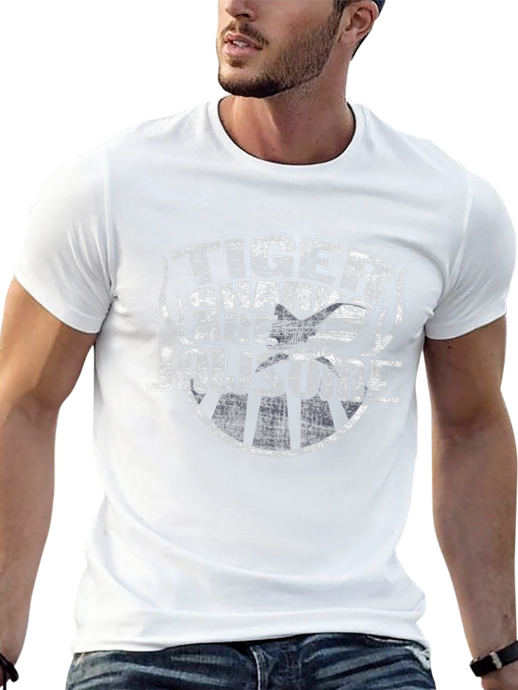 Tiger Shark Are Jawsome Black T-Shirt