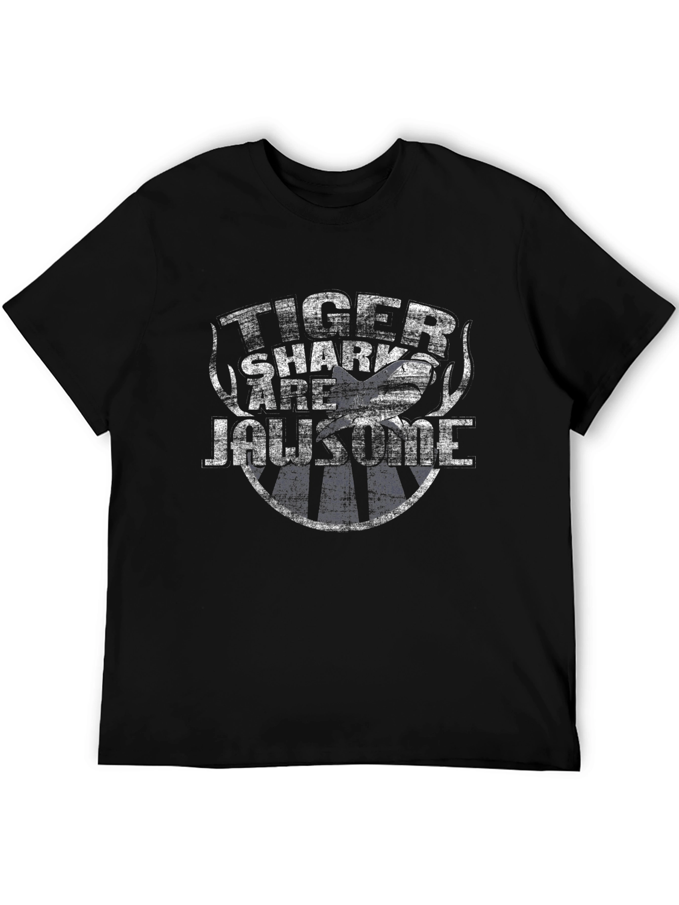 Tiger Shark Are Jawsome Black T-Shirt
