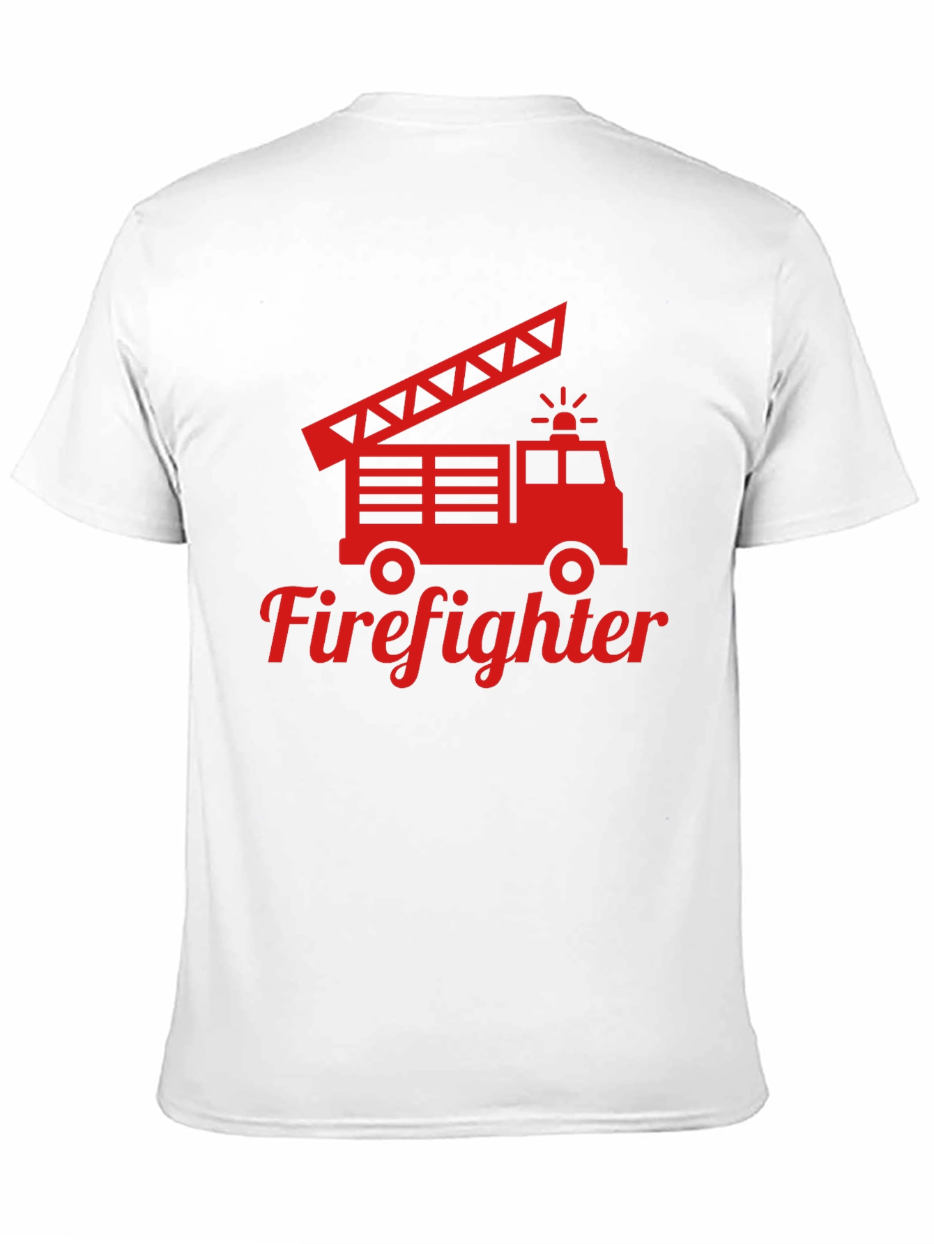 Firefighter Truck Graphic Tee - Red Print on Black