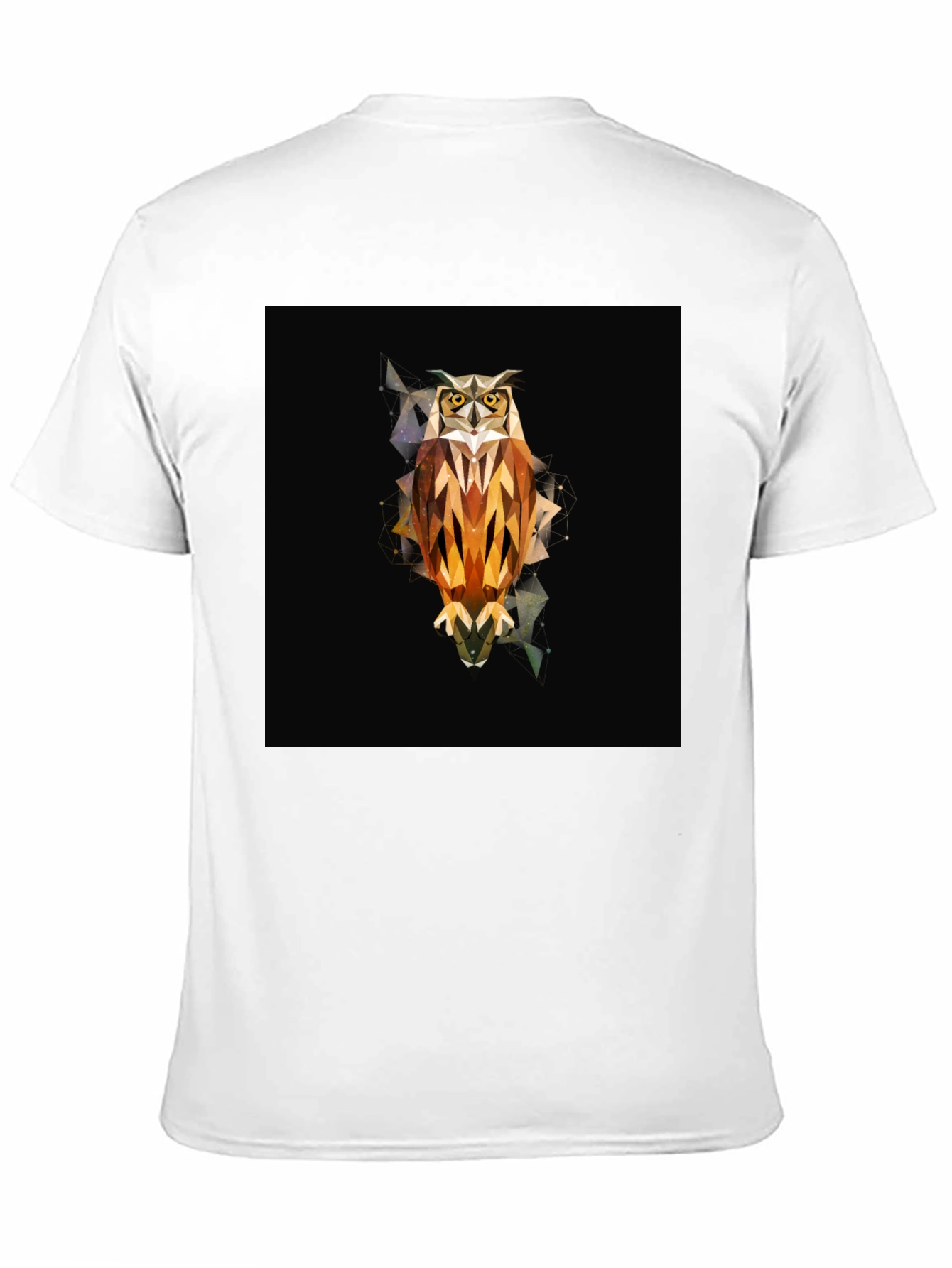 Geometric Owl Graphic Tee - Black