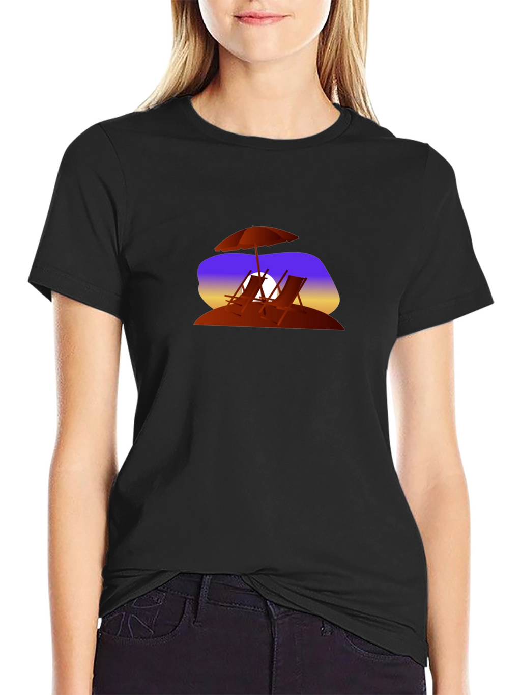 Sunset Beach Chairs Graphic T-Shirt