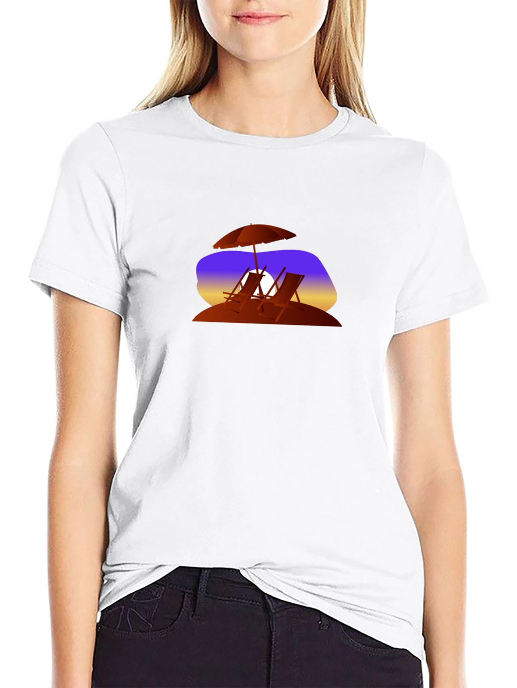 Sunset Beach Chairs Graphic T-Shirt