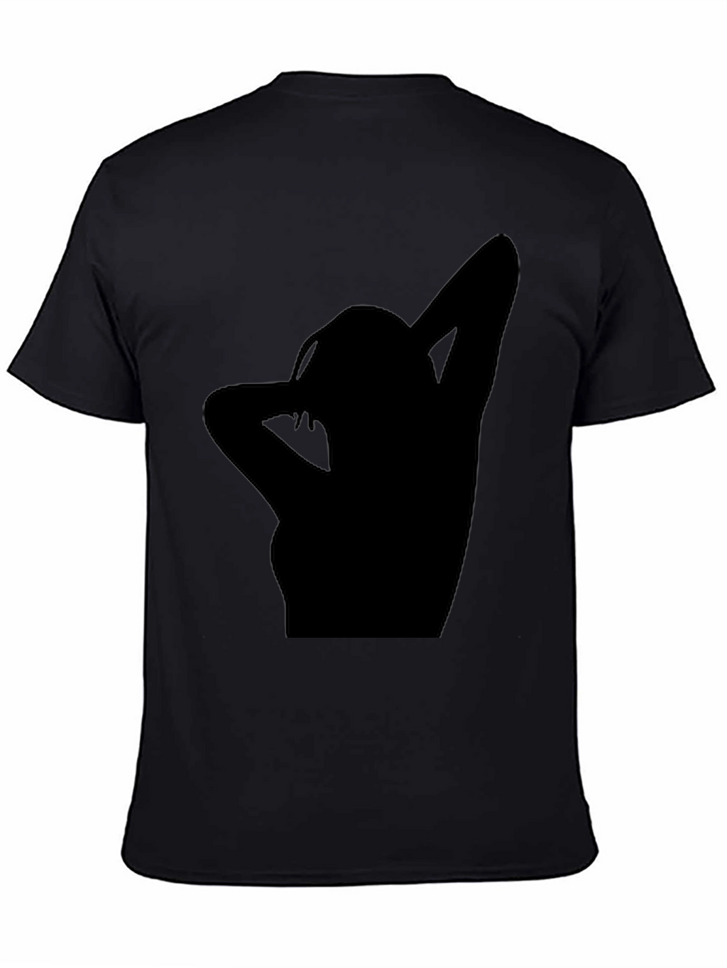 Silhouette Graphic Print Tee - Casual Black T-Shirt