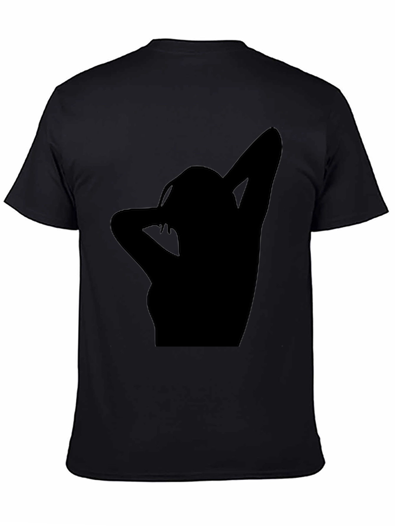 Silhouette Graphic Print Tee - Casual Black T-Shirt