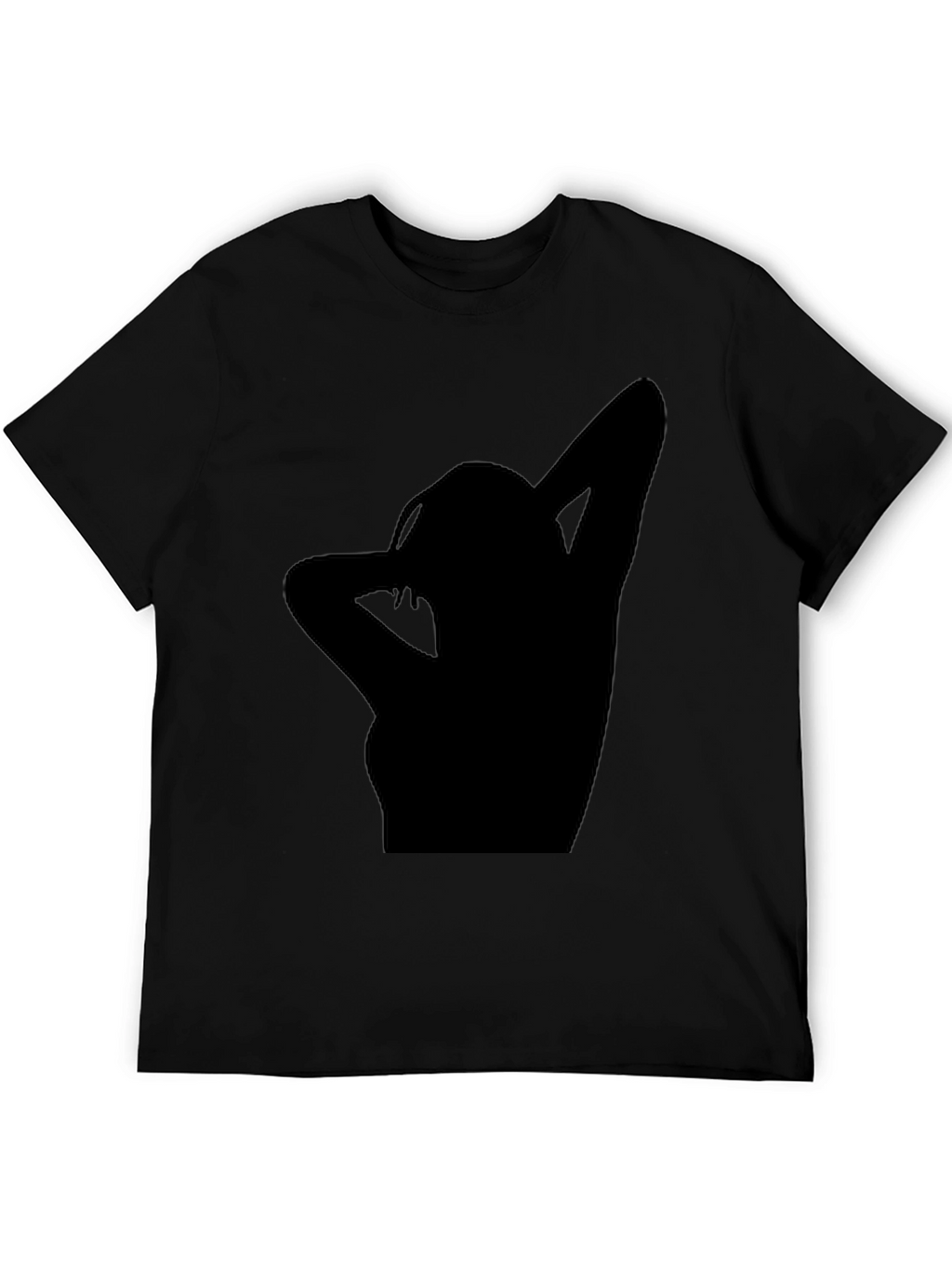 Silhouette Graphic Print Tee - Casual Black T-Shirt