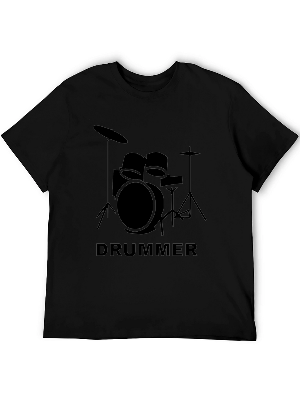 Drummer Graphic T-Shirt - Black Crew Neck Tee