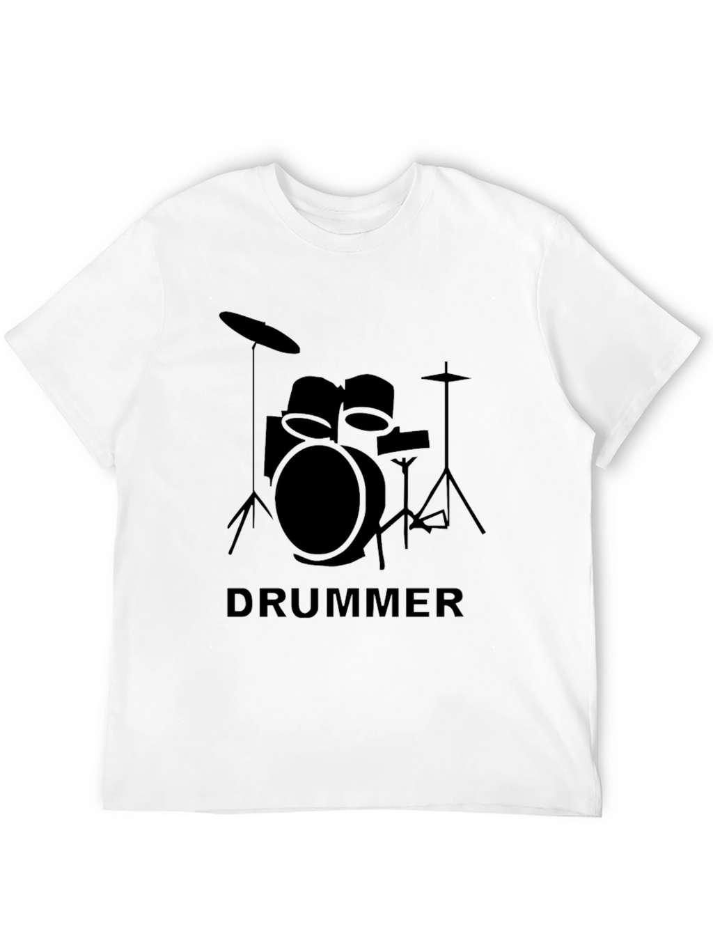 Drummer Graphic T-Shirt - Black Crew Neck Tee